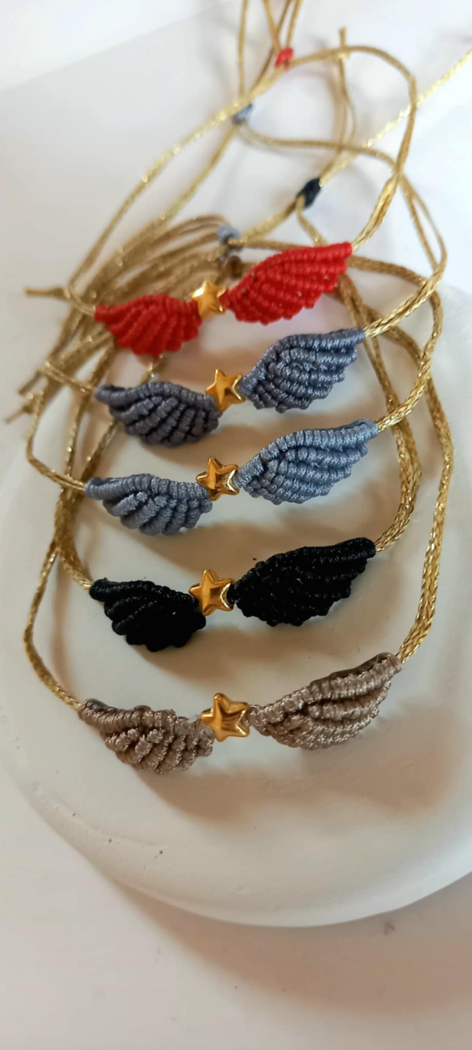 Βραχιόλι με φτερά αγγέλου και αστέρι