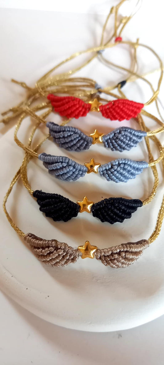 Βραχιόλι με φτερά αγγέλου και αστέρι