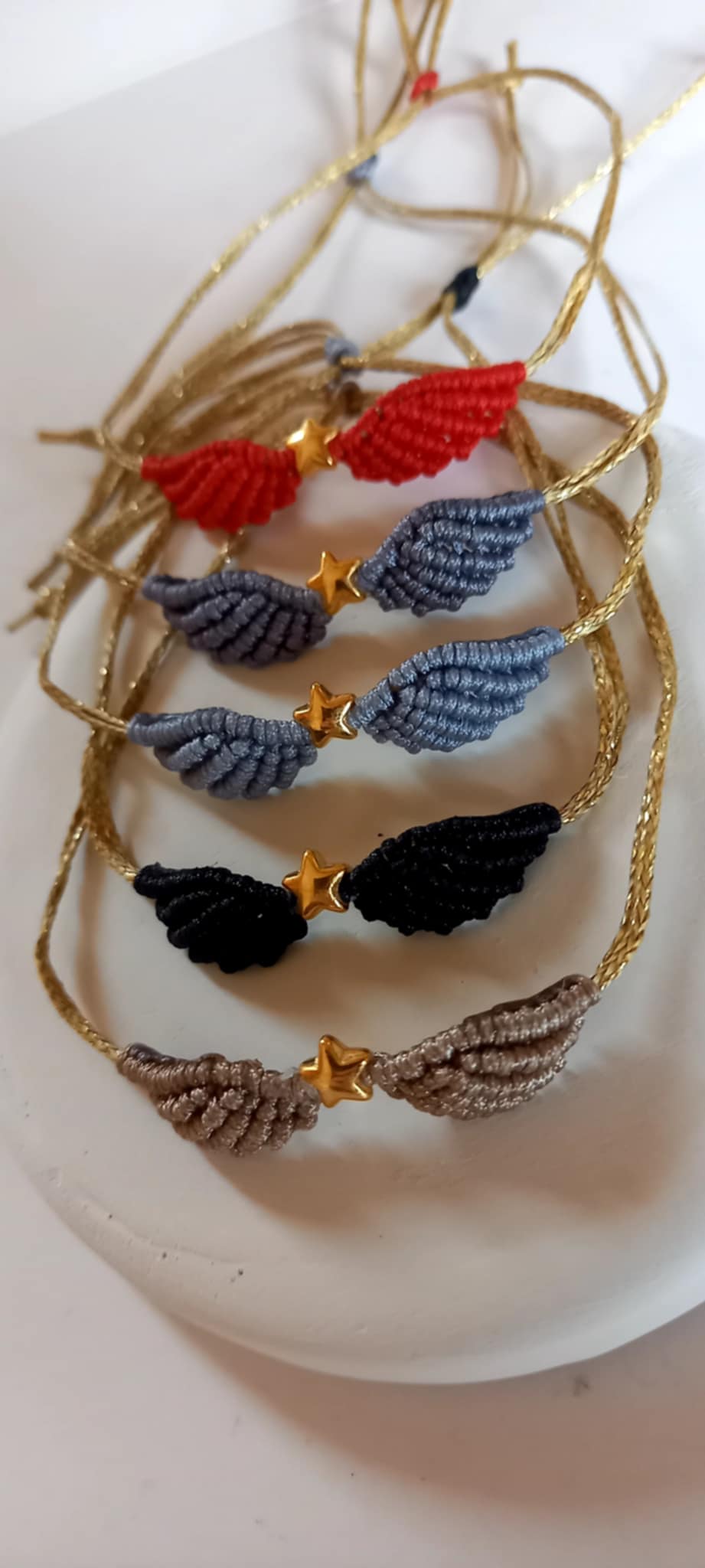 Βραχιόλι με φτερά αγγέλου και αστέρι