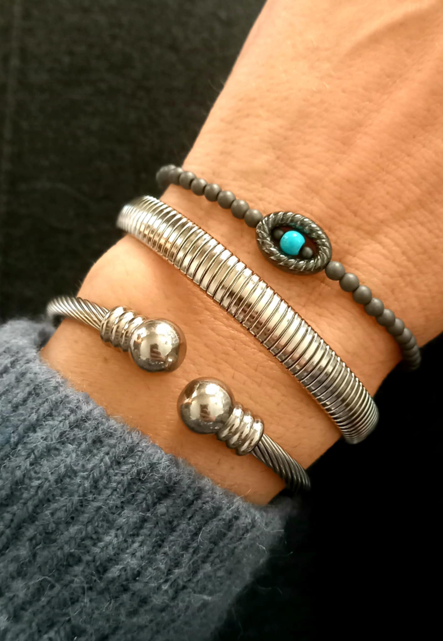 Βραχιόλι με αιματίτες και χαολίτη