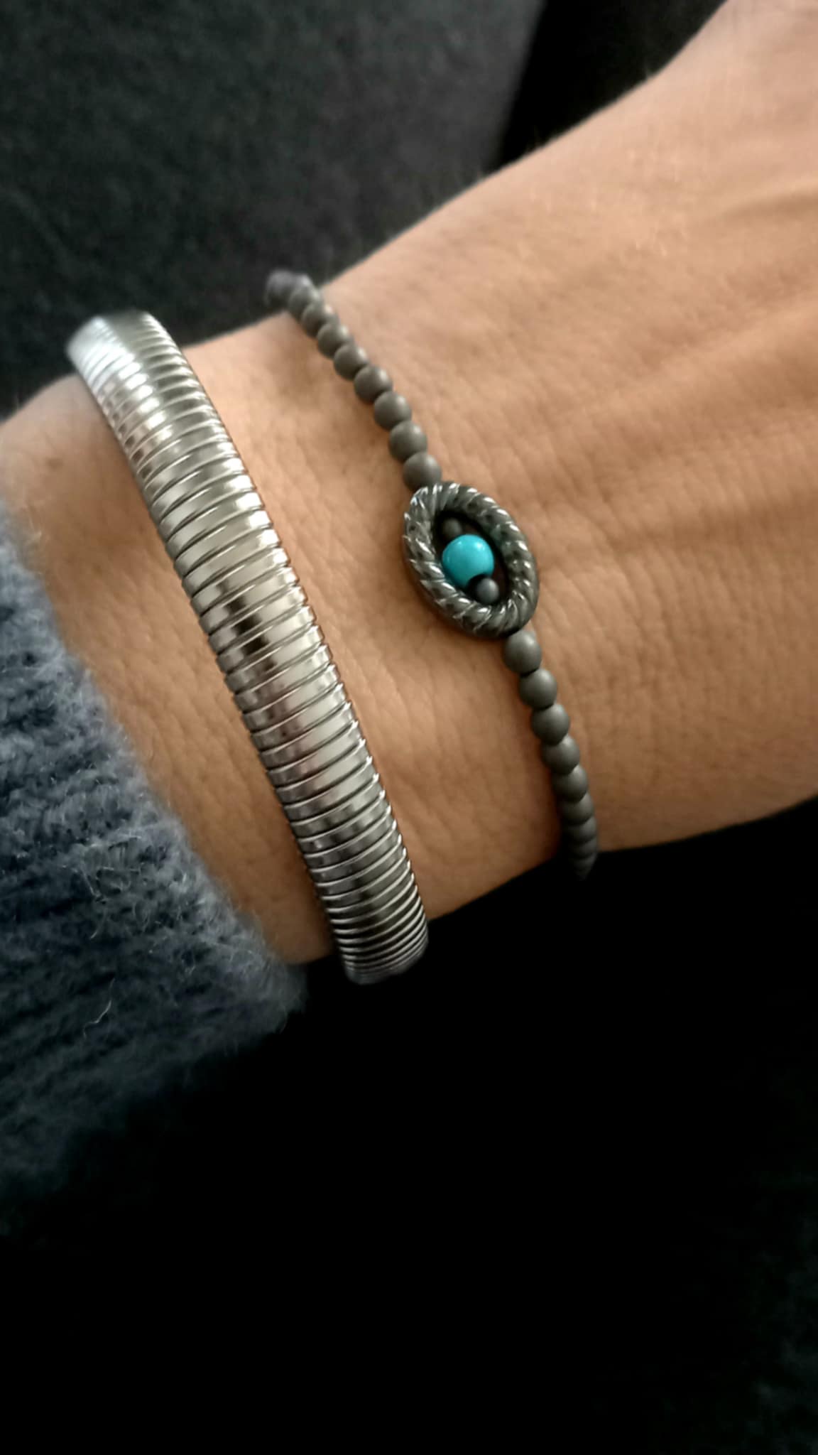 Βραχιόλι με αιματίτες και χαολίτη