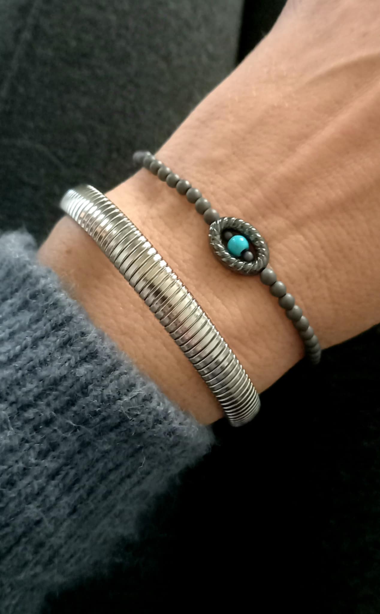 Βραχιόλι με αιματίτες και χαολίτη