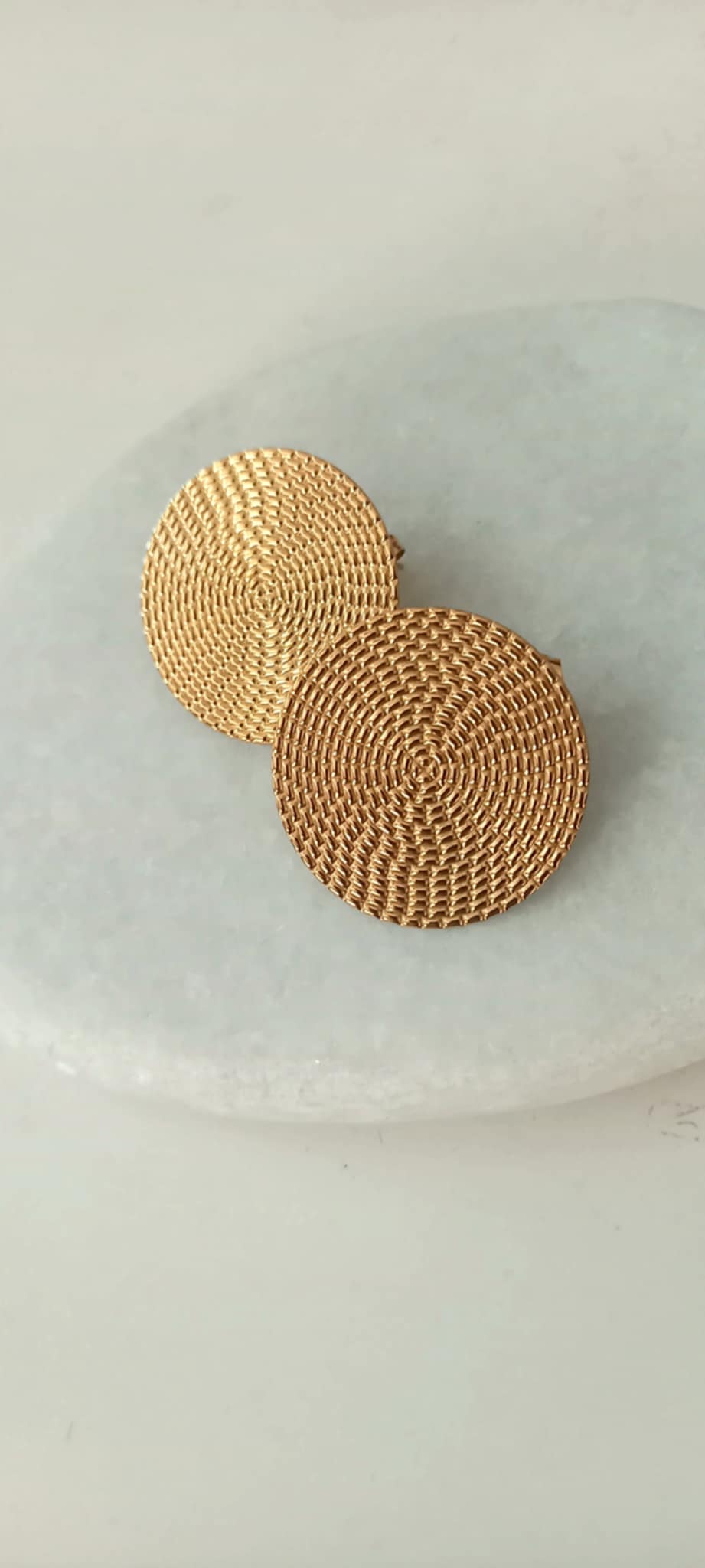 Εντυπωσιακά σκουλαρίκια δίσκοι από ατσάλι σε δύο χρώματα