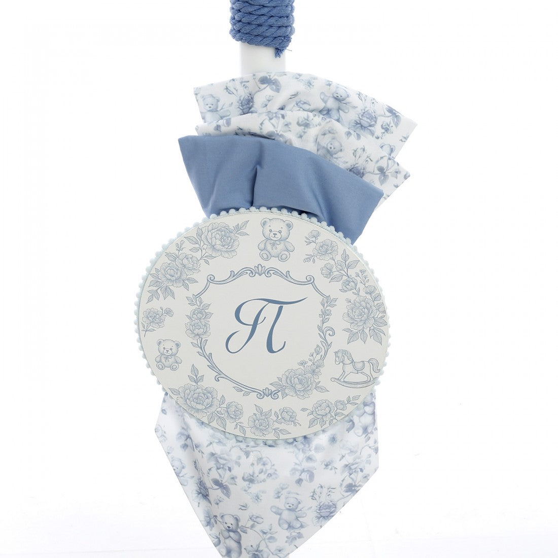 Σετ βάπτισης με γαλάζιο floral μοτίβο