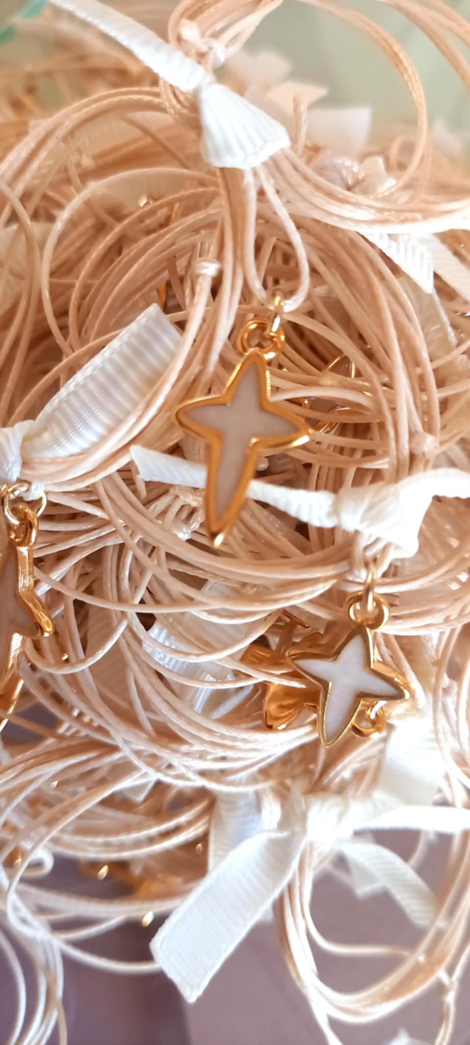 Μαρτυρικό βάπτισης για το λαιμό με κορδόνι και σταυρό με σμάλτο