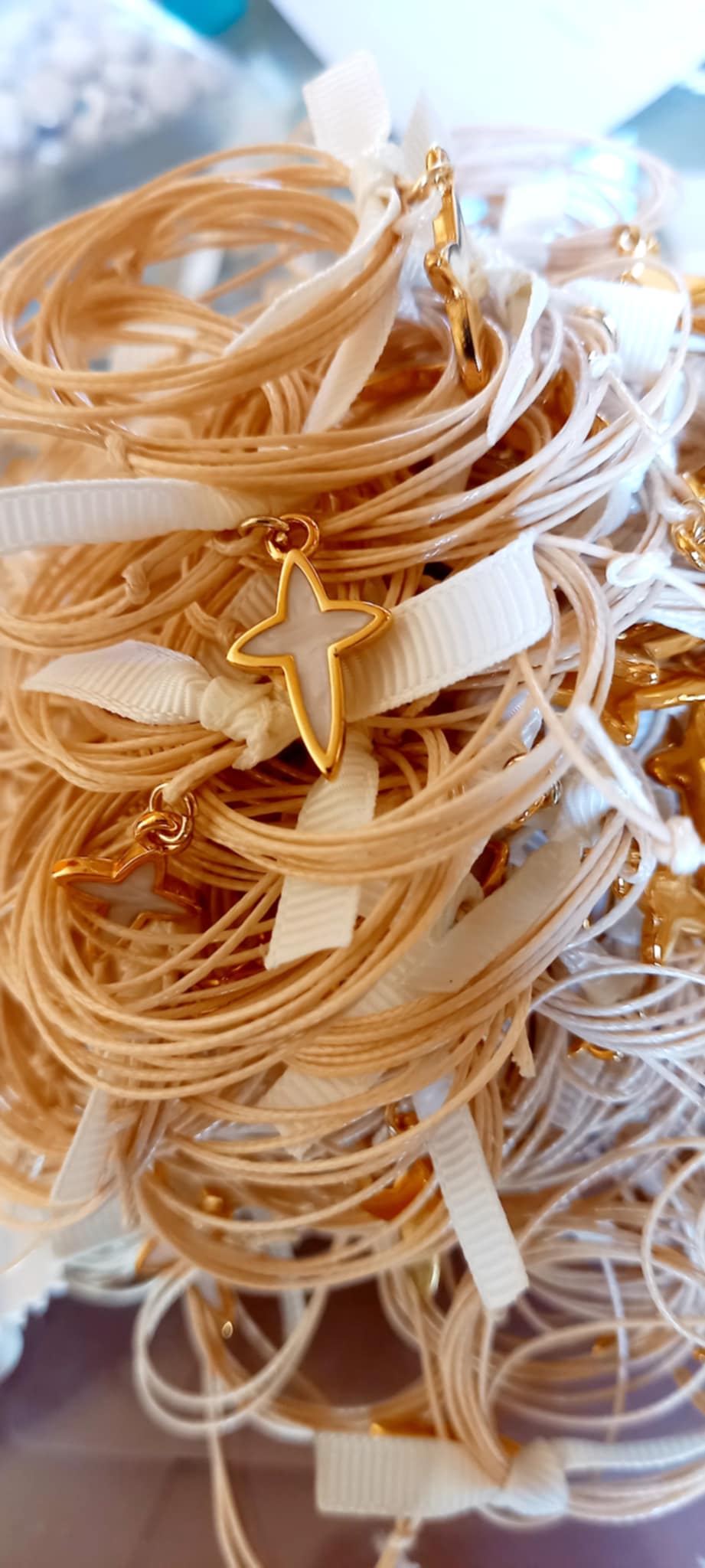 Μαρτυρικό βάπτισης για το λαιμό με κορδόνι και σταυρό με σμάλτο