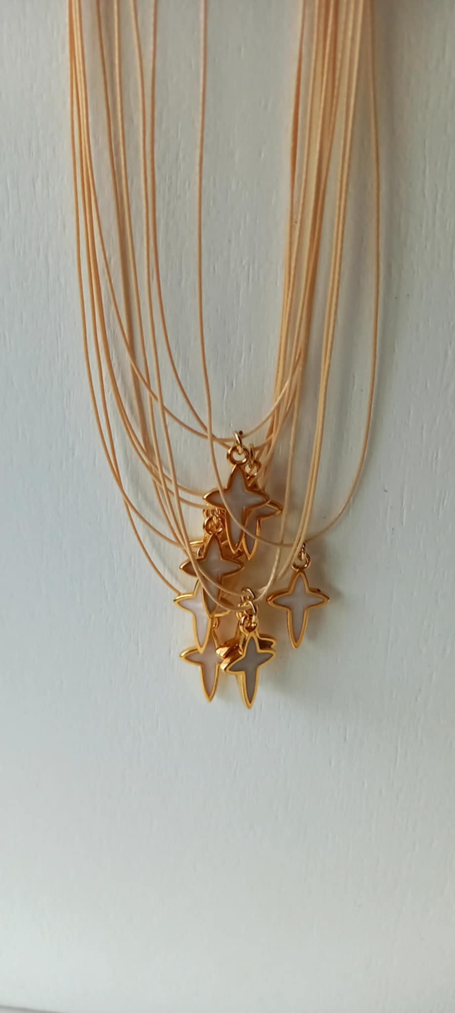 Μαρτυρικό βάπτισης για το λαιμό με κορδόνι και σταυρό με σμάλτο