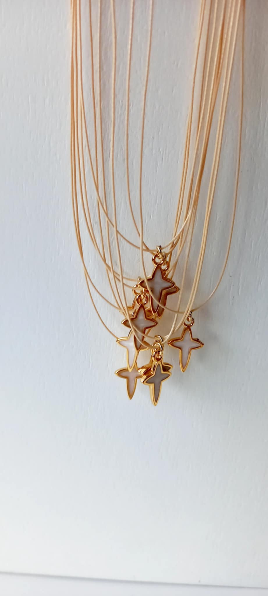 Μαρτυρικό βάπτισης για το λαιμό με κορδόνι και σταυρό με σμάλτο