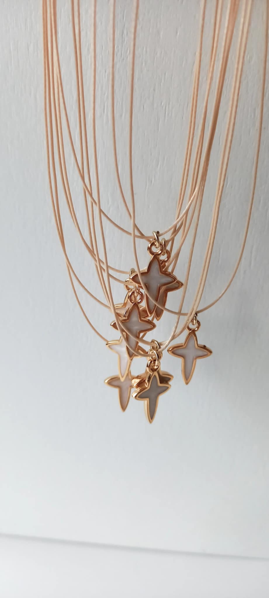 Μαρτυρικό βάπτισης για το λαιμό με κορδόνι και σταυρό με σμάλτο