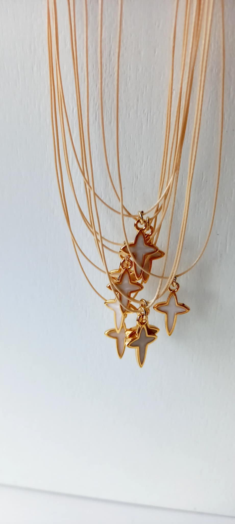 Μαρτυρικό βάπτισης για το λαιμό με κορδόνι και σταυρό με σμάλτο