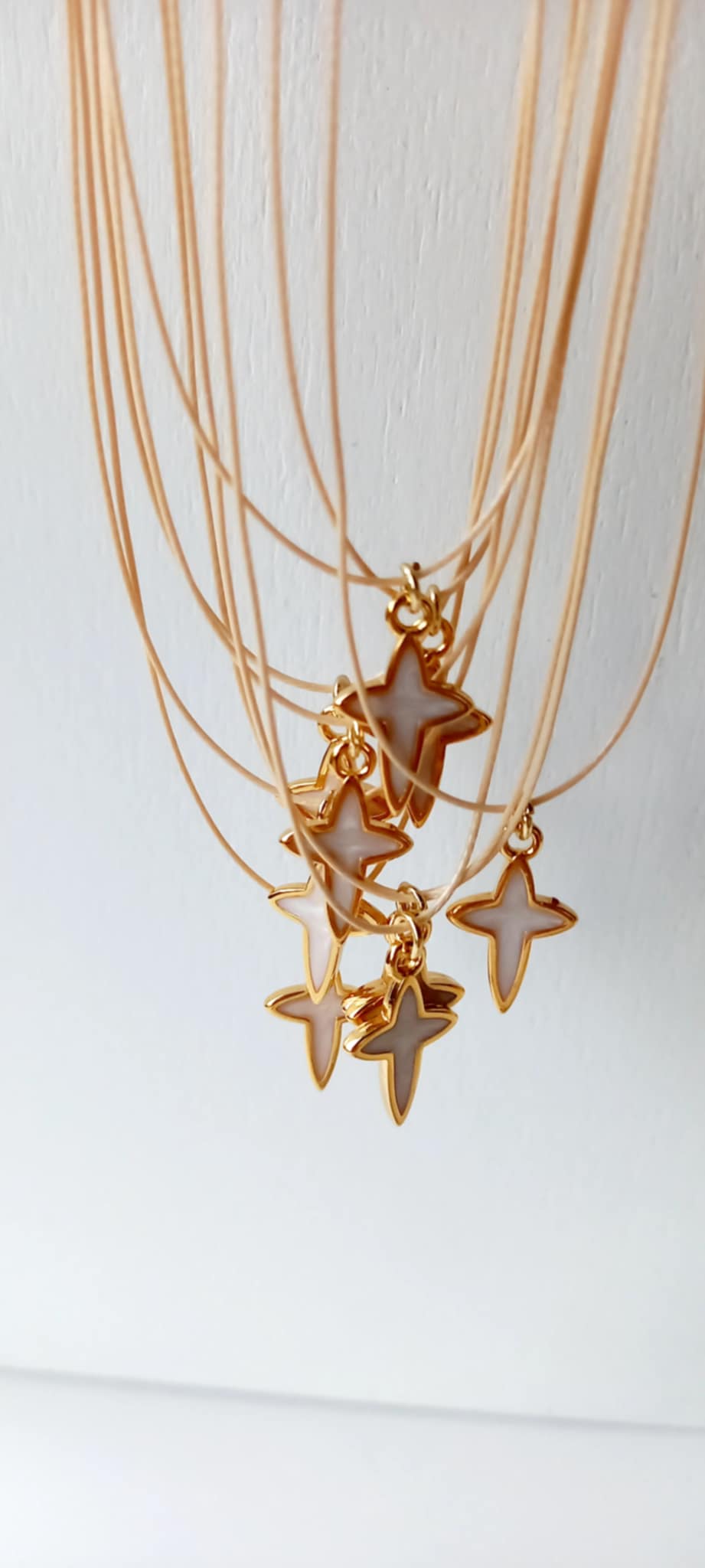 Μαρτυρικό βάπτισης για το λαιμό με κορδόνι και σταυρό με σμάλτο