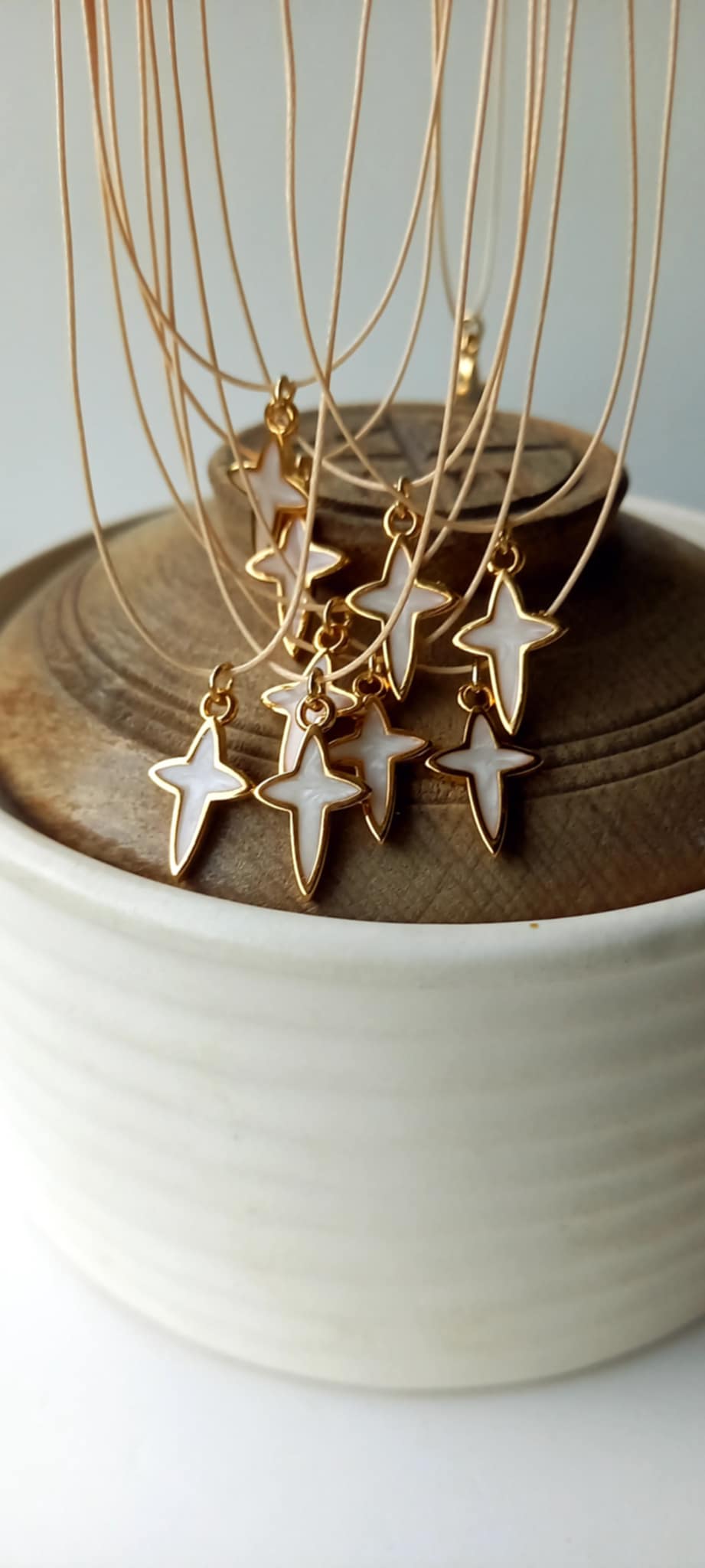 Μαρτυρικό βάπτισης για το λαιμό με κορδόνι και σταυρό με σμάλτο