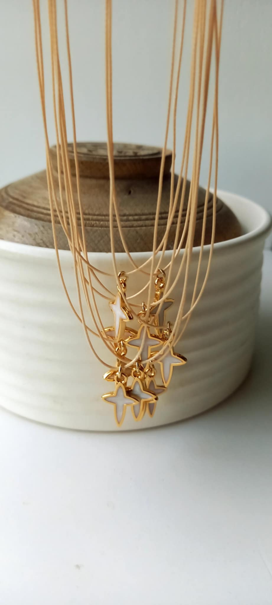 Μαρτυρικό βάπτισης για το λαιμό με κορδόνι και σταυρό με σμάλτο