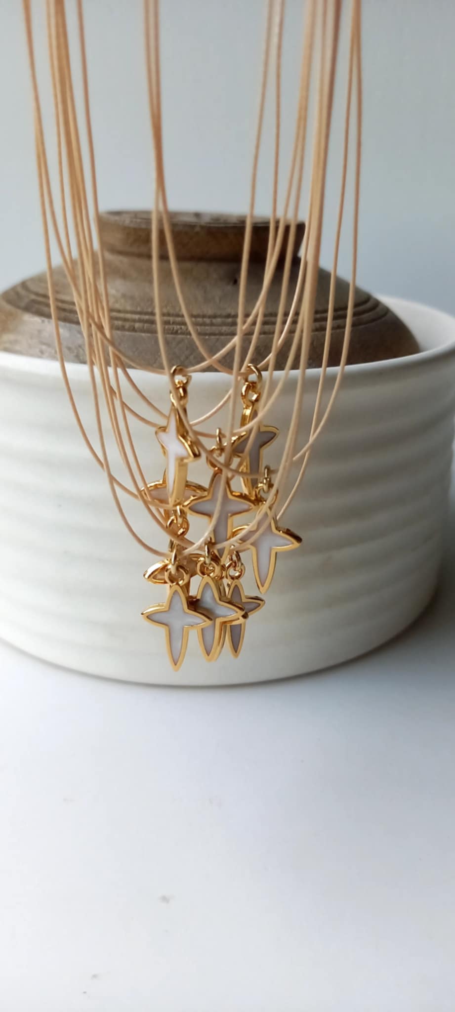 Μαρτυρικό βάπτισης για το λαιμό με κορδόνι και σταυρό με σμάλτο