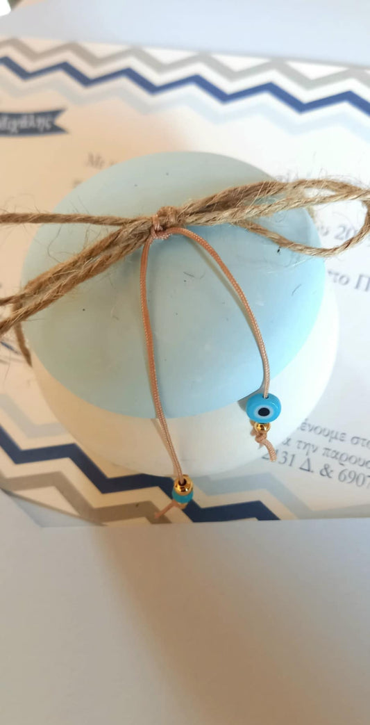 Μπομπονιέρα βάπτισης μπιζουτιέρα με ματάκι