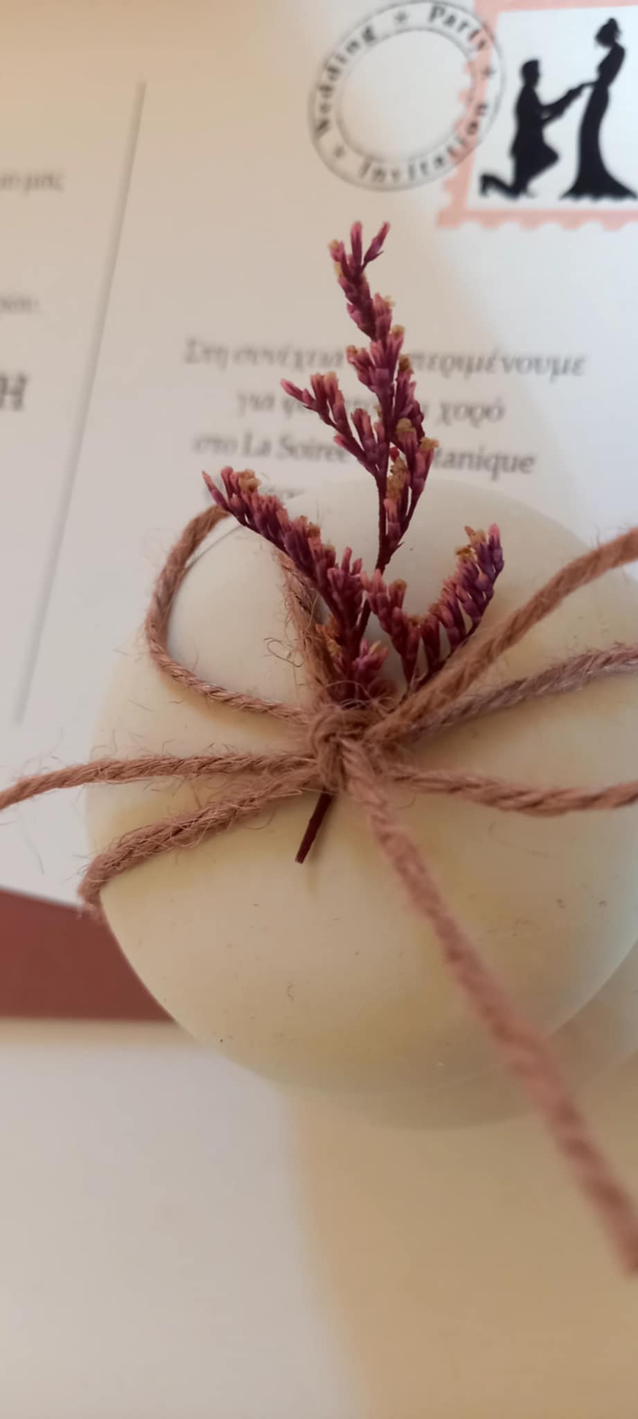 Μπομπονιέρα γάμου - βάπτισης μπιζουτιέρα με αποξηραμένο λουλούδι