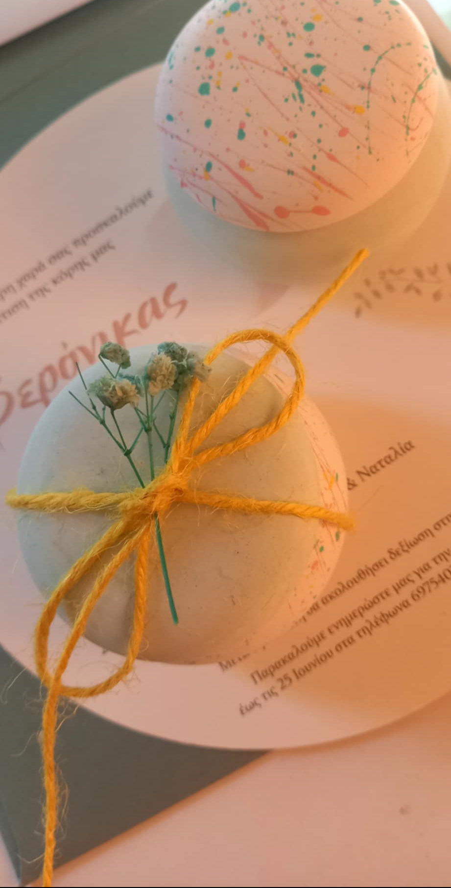 Μπομπονιέρα βάπτισης μπιζουτιέρα με αποξηραμένο λουλούδι