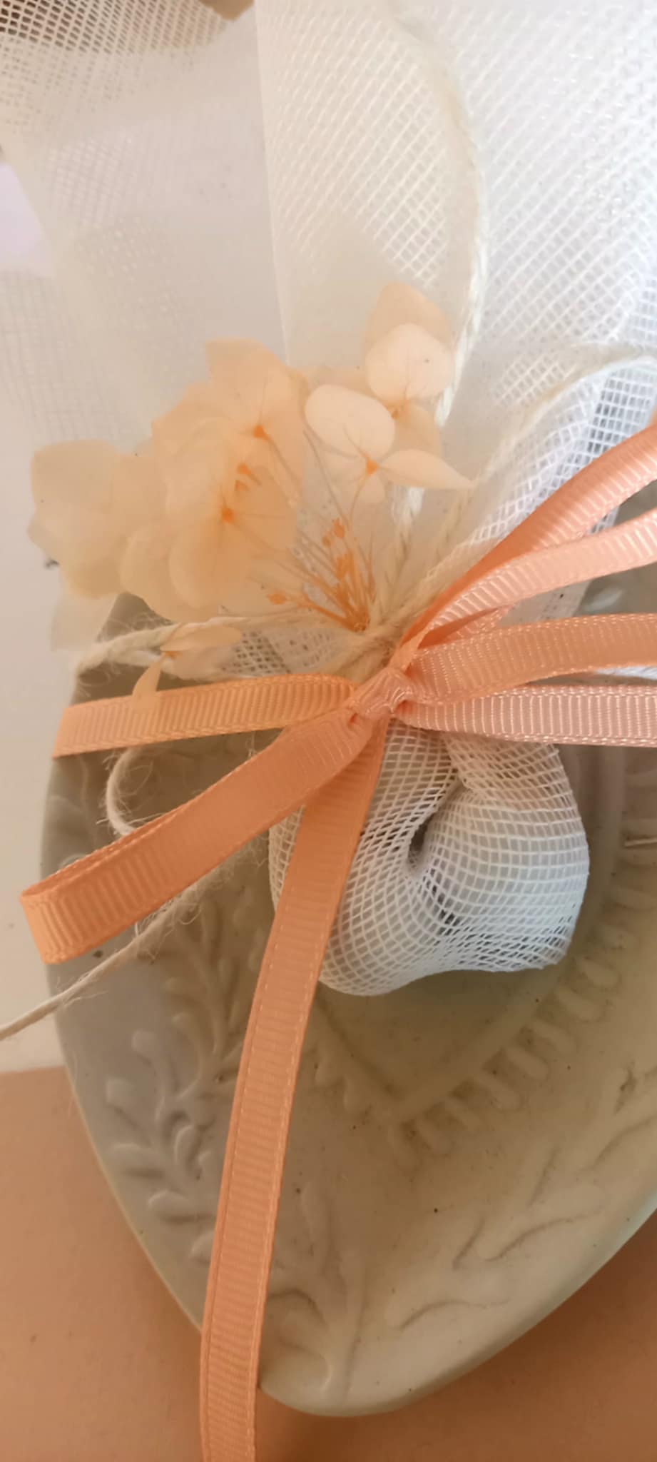 Μπομπονιέρα γάμου - βάπτισης κεραμικό πιατάκι