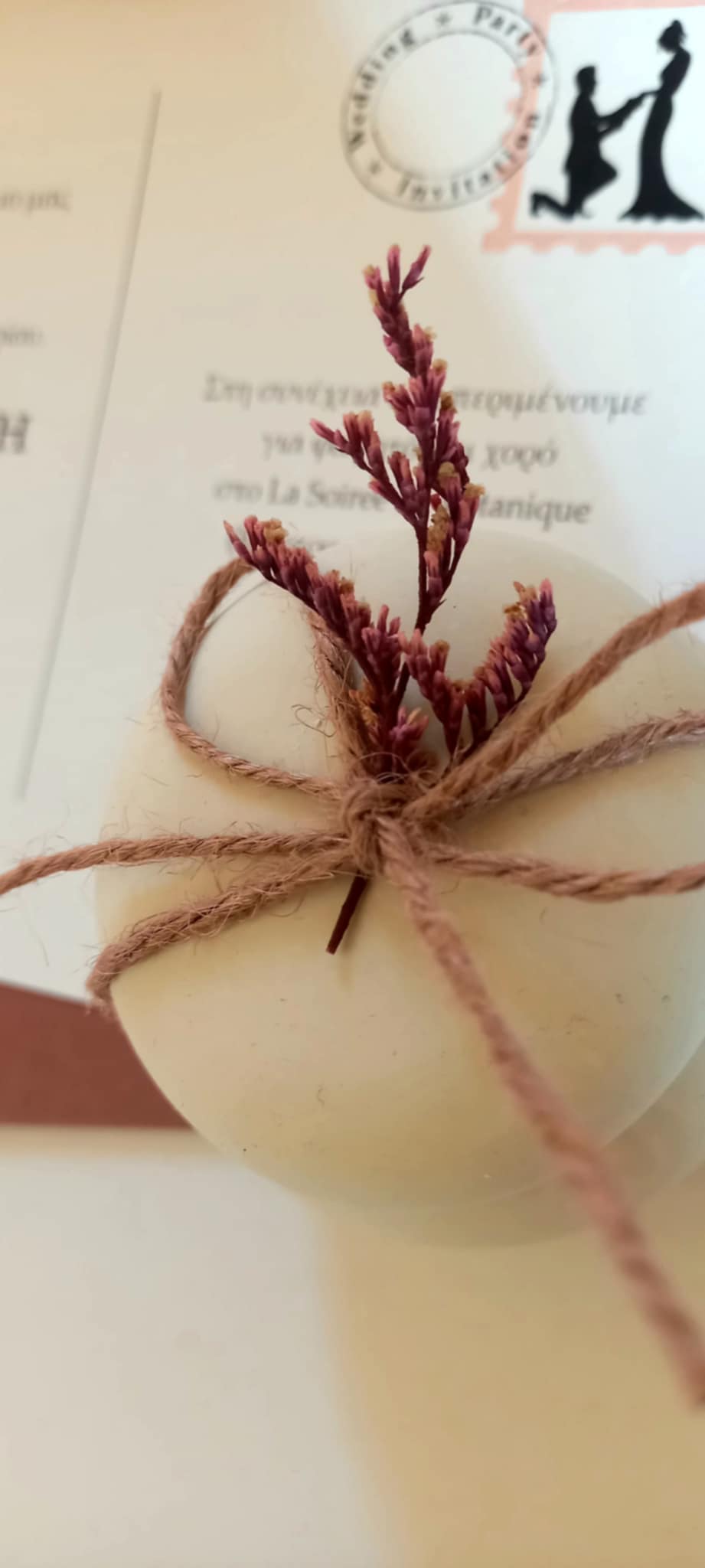 Μπομπονιέρα γάμου - βάπτισης μπιζουτιέρα με αποξηραμένο λουλούδι