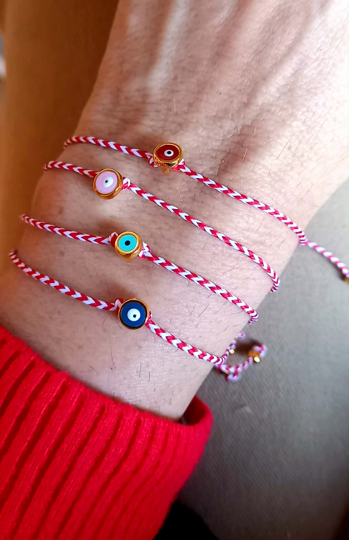 Βραχιόλι μαρτάκι με κορδόνι και ματάκι