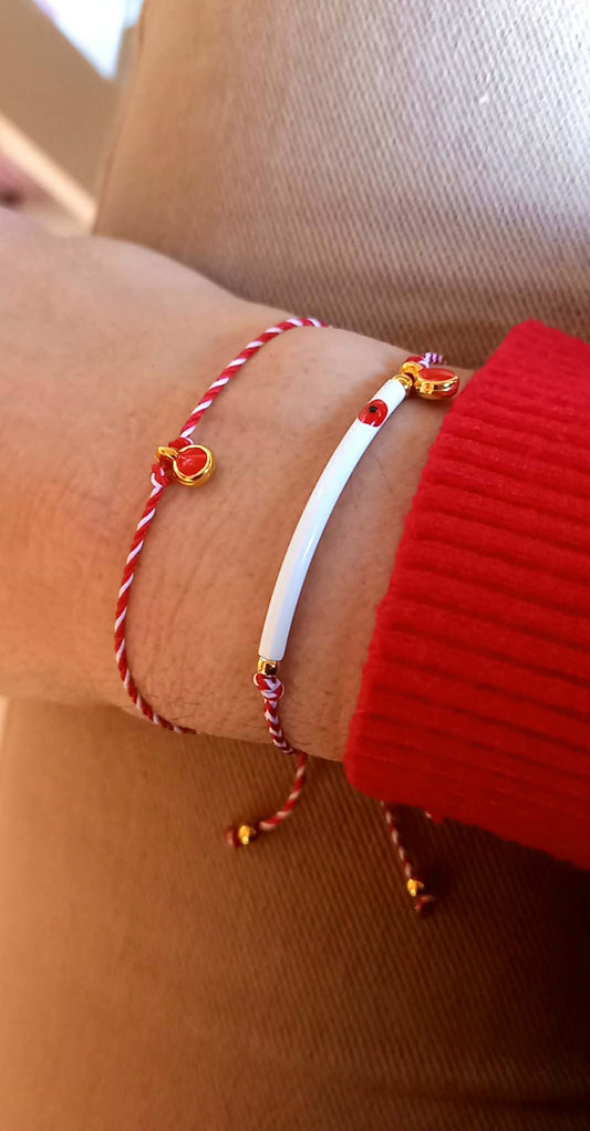 Βραχιόλι μαρτάκι με μπάρα και επιχρυσωμένο στοιχείο