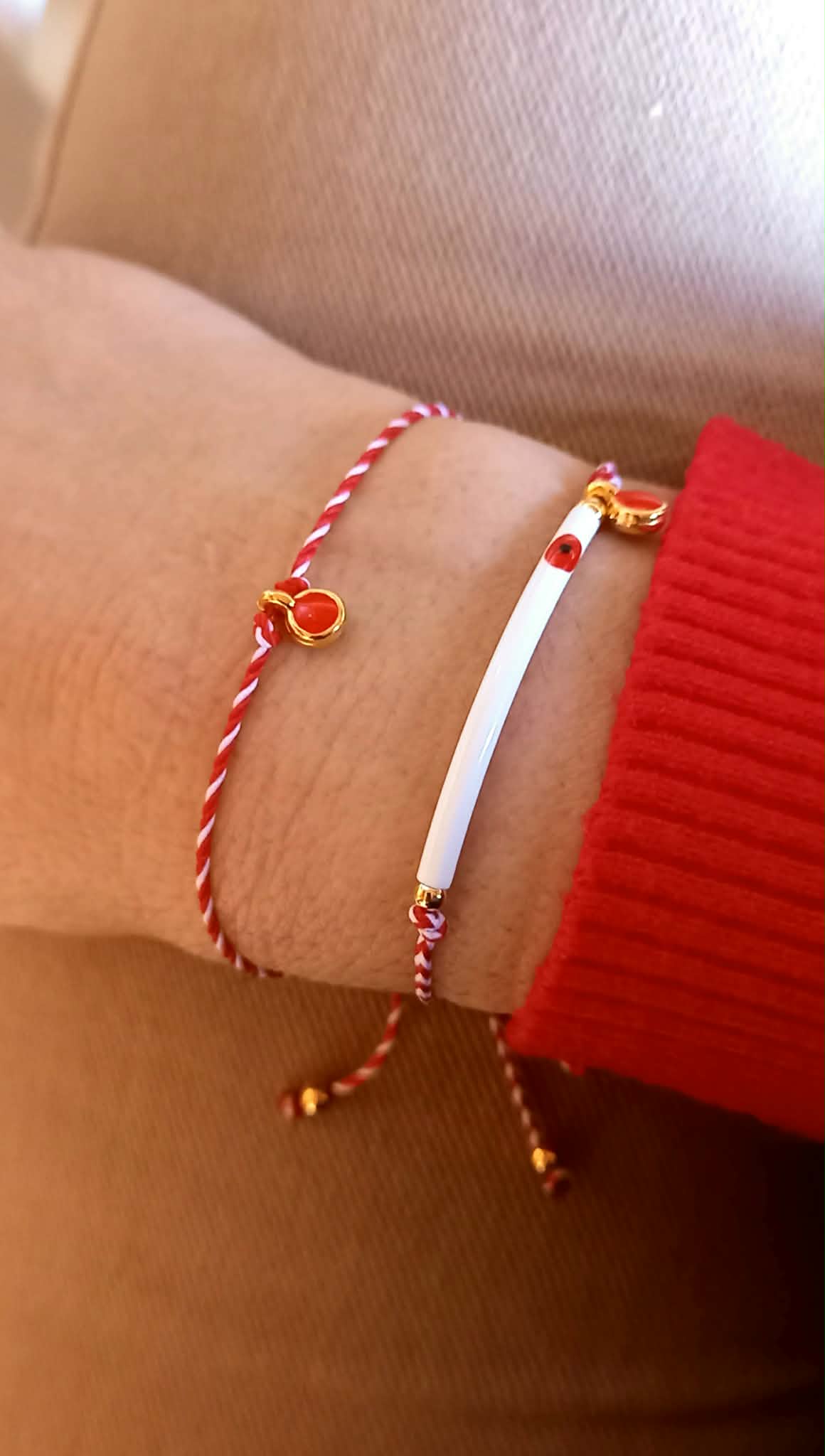 Βραχιόλι μαρτάκι με μπάρα και επιχρυσωμένο στοιχείο