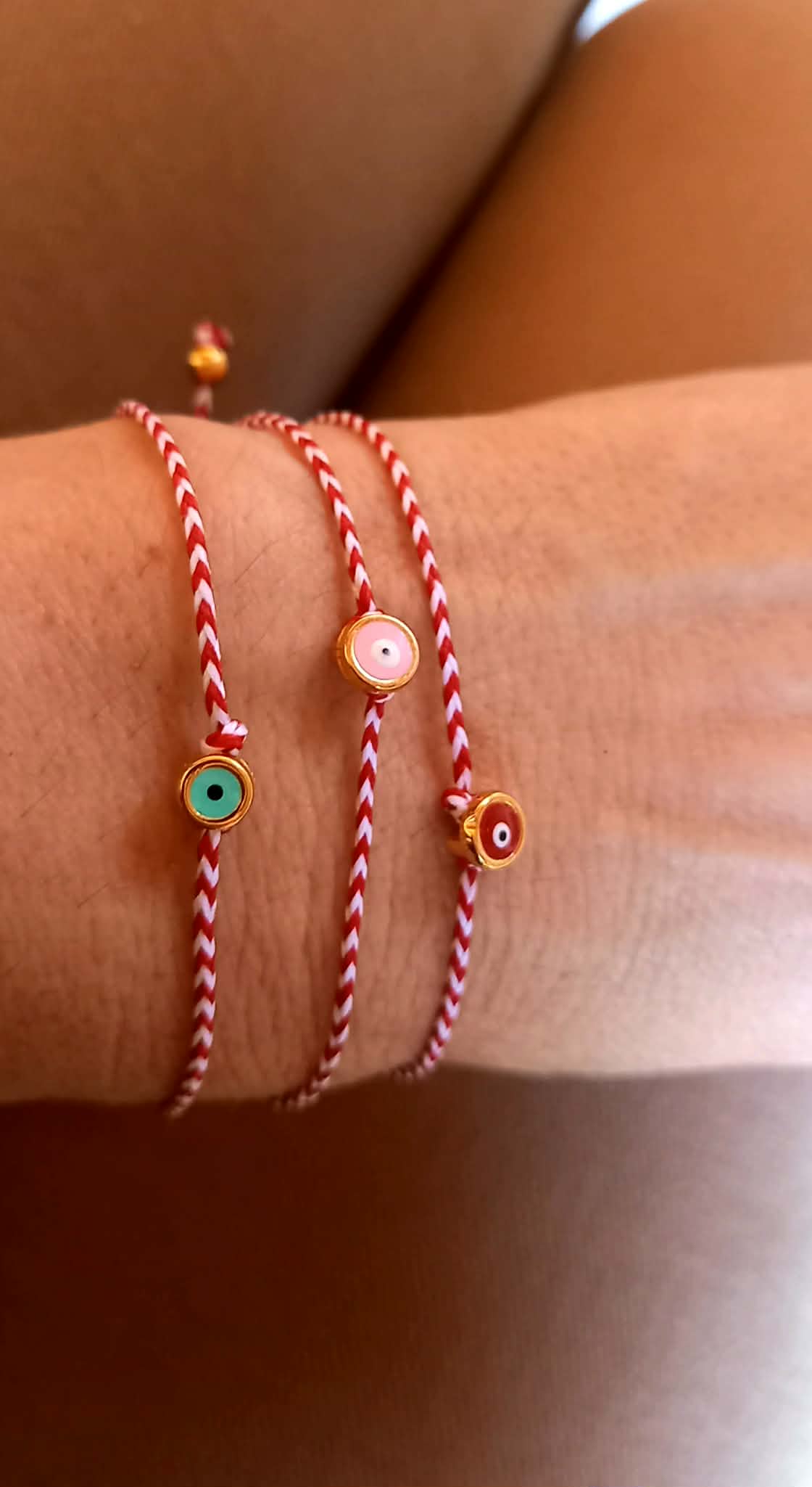 Βραχιόλι μαρτάκι με κορδόνι και ματάκι