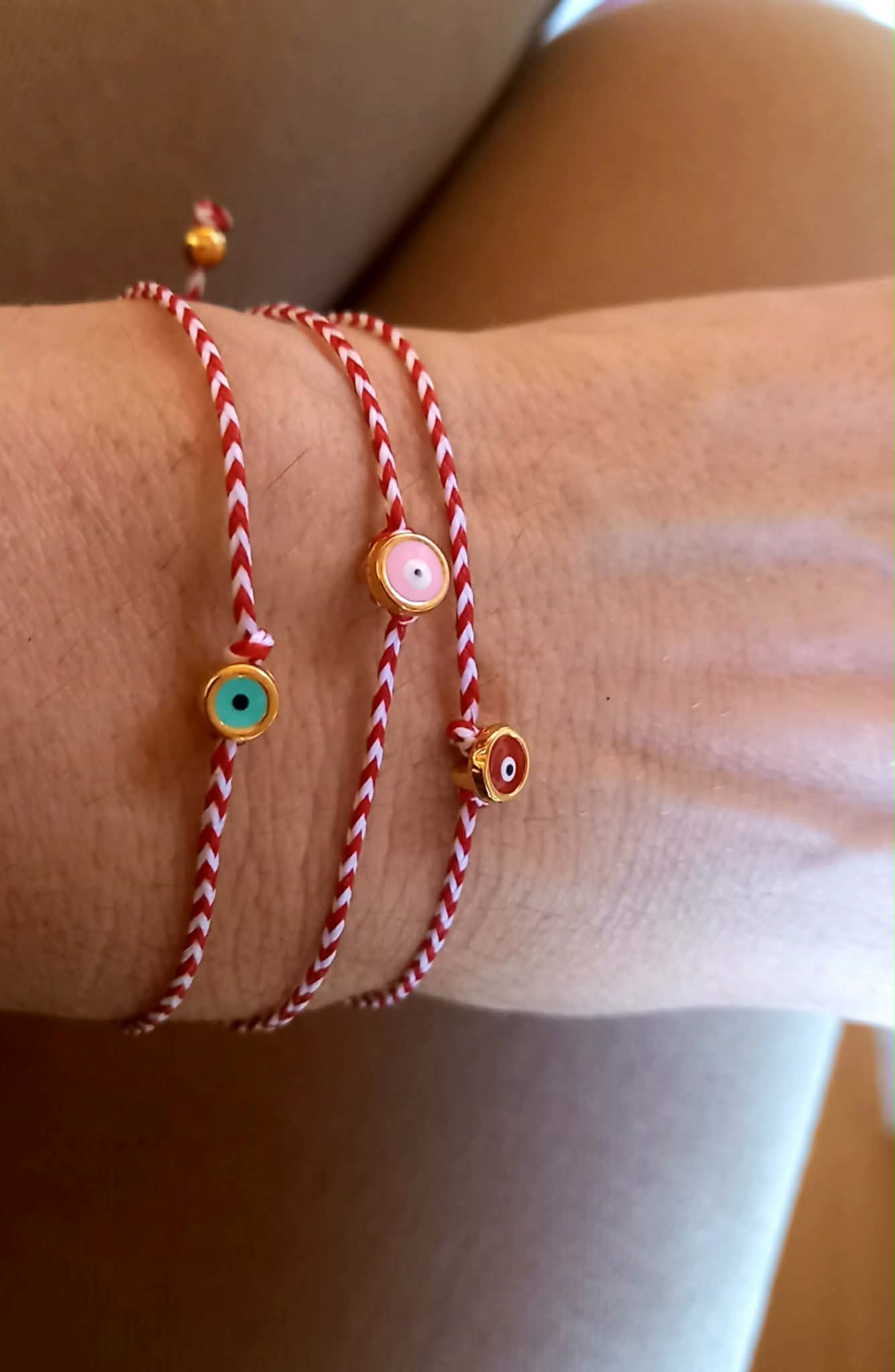Βραχιόλι μαρτάκι με κορδόνι και ματάκι