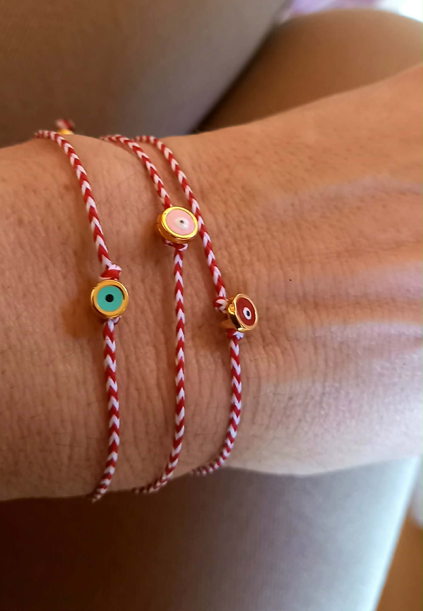 Βραχιόλι μαρτάκι με κορδόνι και ματάκι