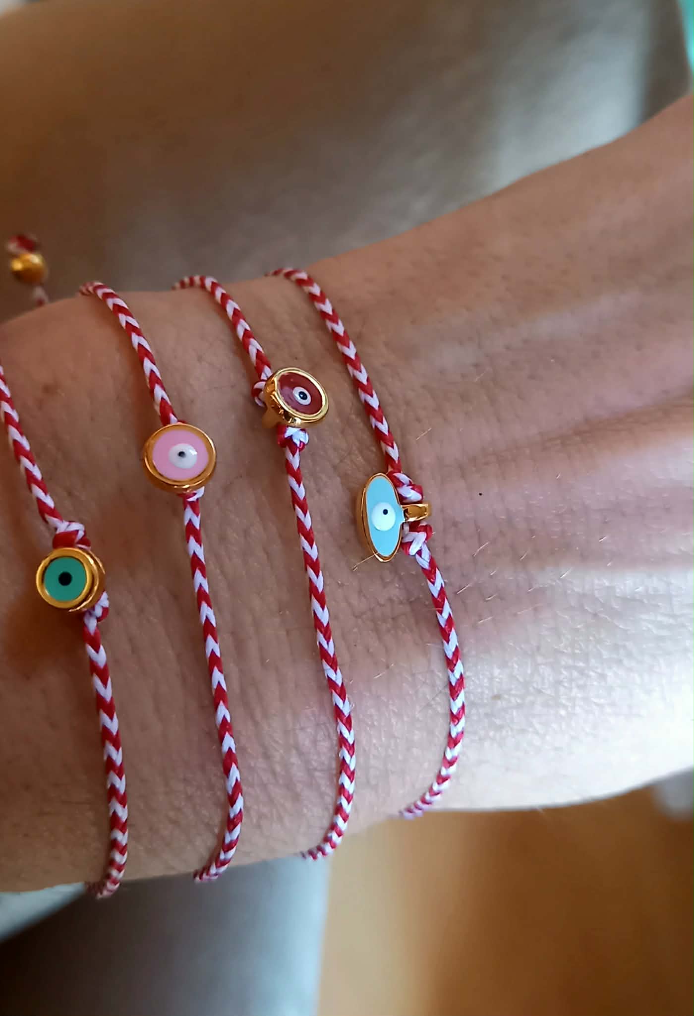 Βραχιόλι μαρτάκι με κορδόνι και ματάκι