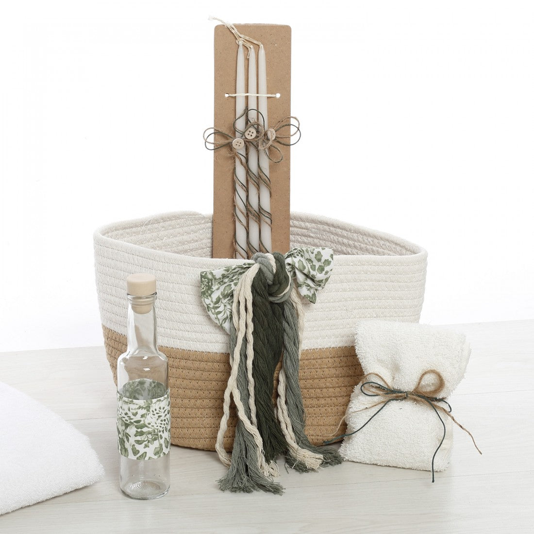 Σετ βάπτισης σε γήινους τόνους και boho στυλ