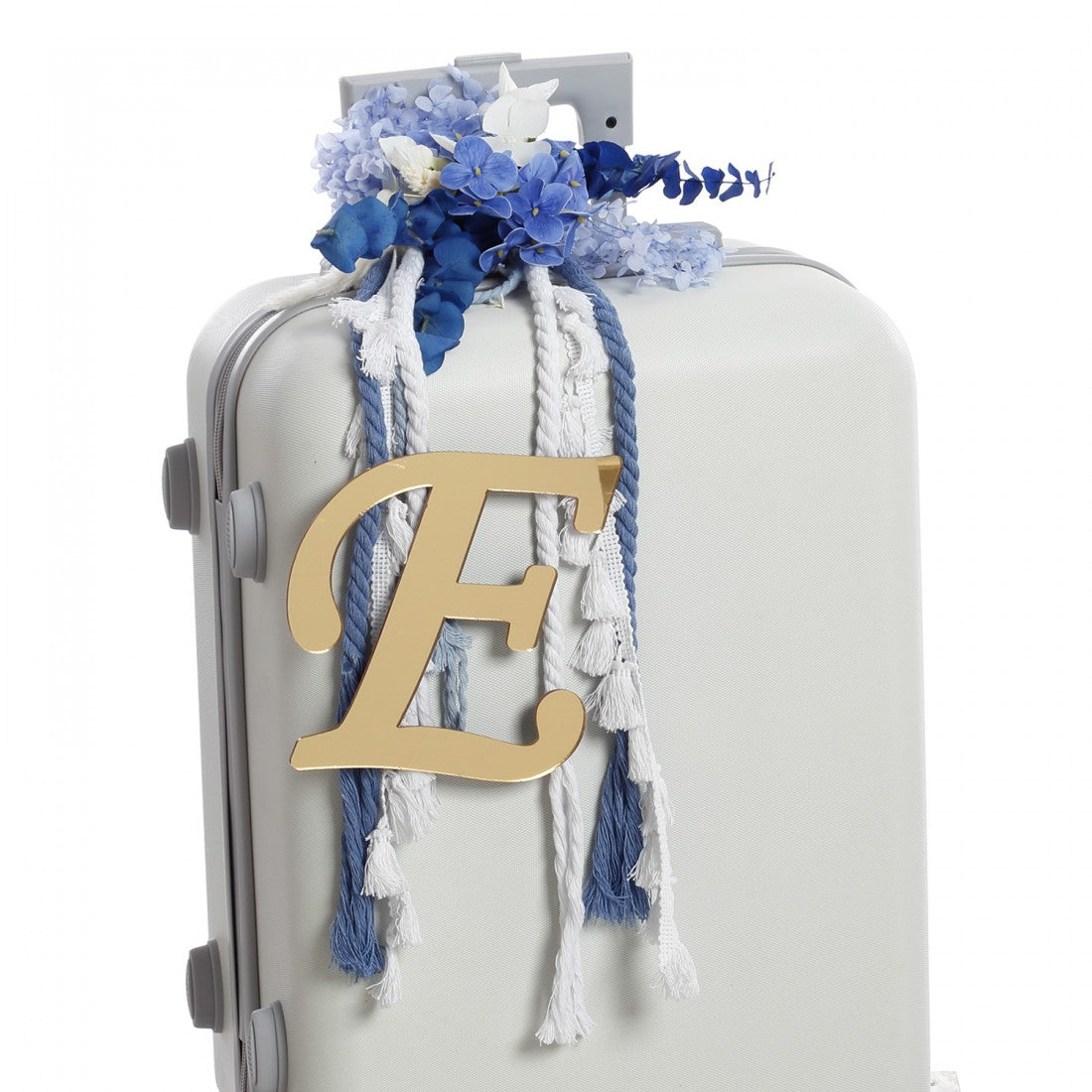 Σετ βάπτισης με μπλε ορτανσία και μονόγραμμα