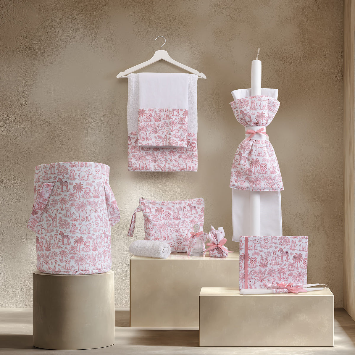 Σετ βάπτισης toile de jouy για κορίτσι