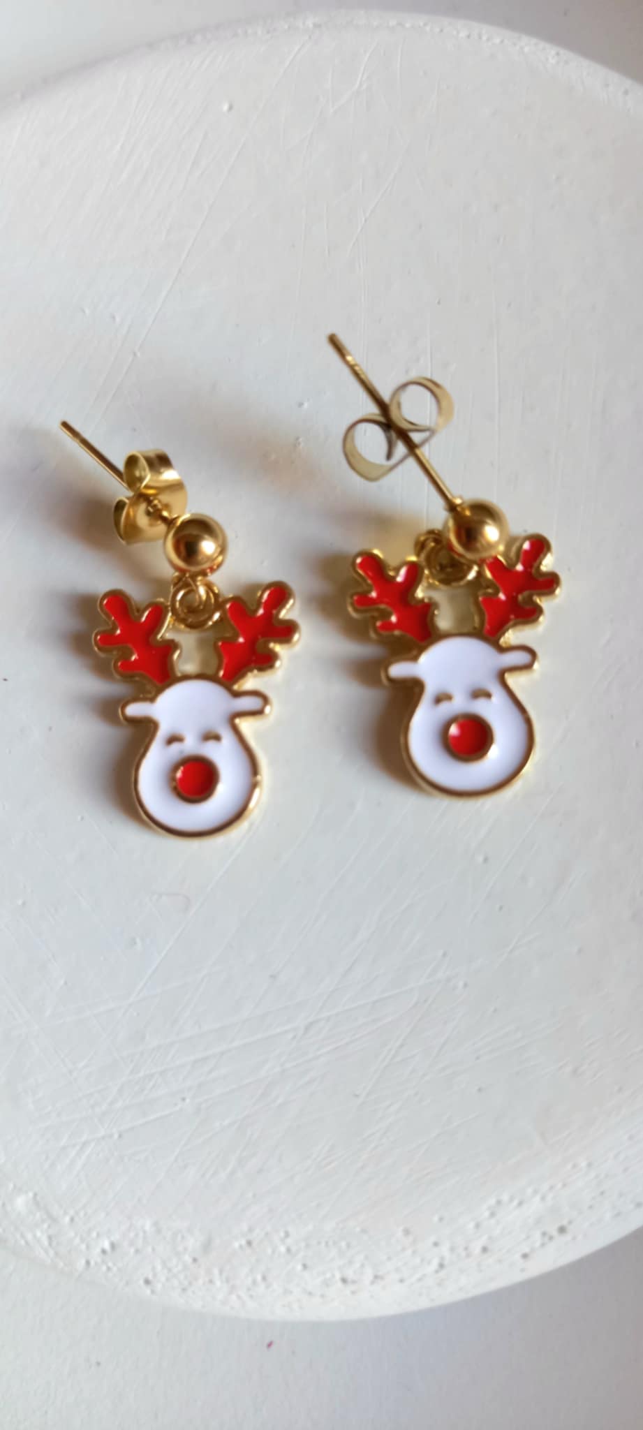 Ατσάλινα σκουλαρίκια με μοτίφ τάρανδο