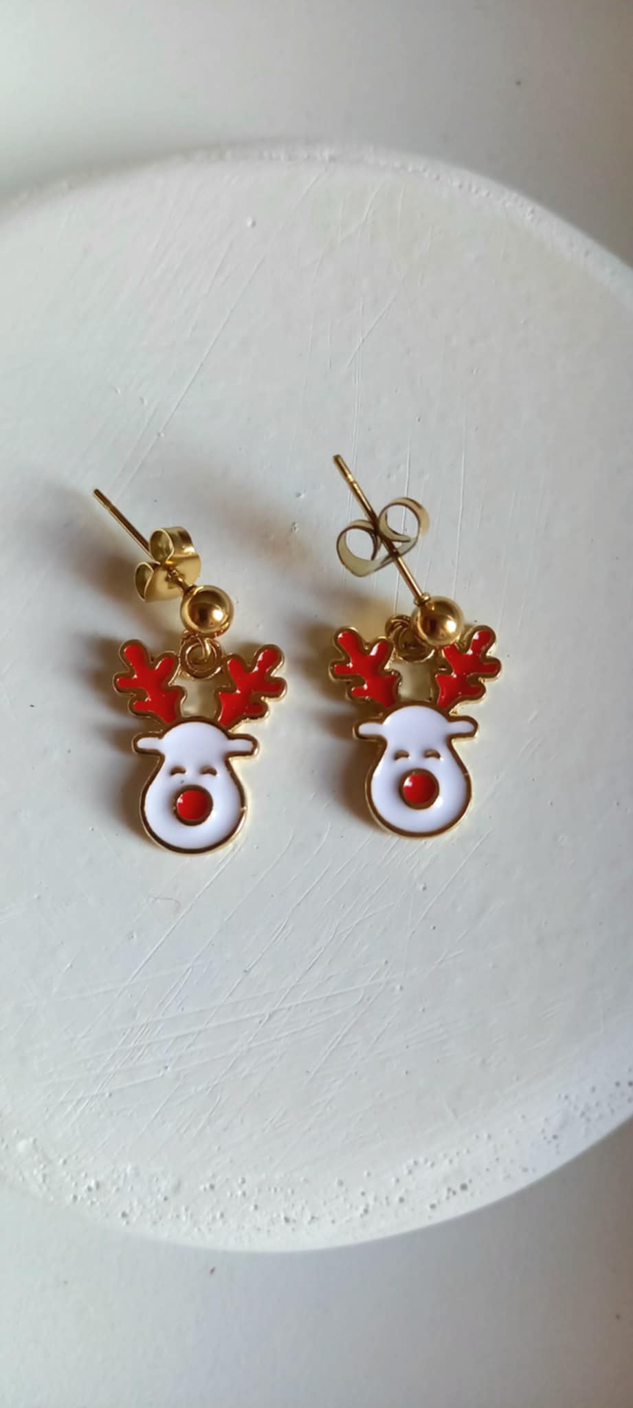 Ατσάλινα σκουλαρίκια με μοτίφ τάρανδο