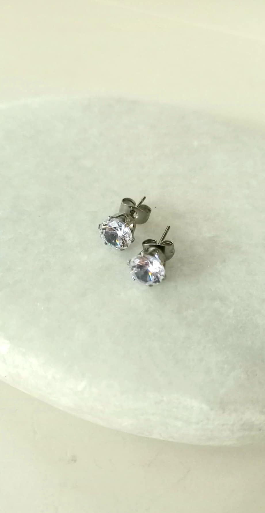 Σκουλαρίκια από ατσάλι με κρύσταλλα