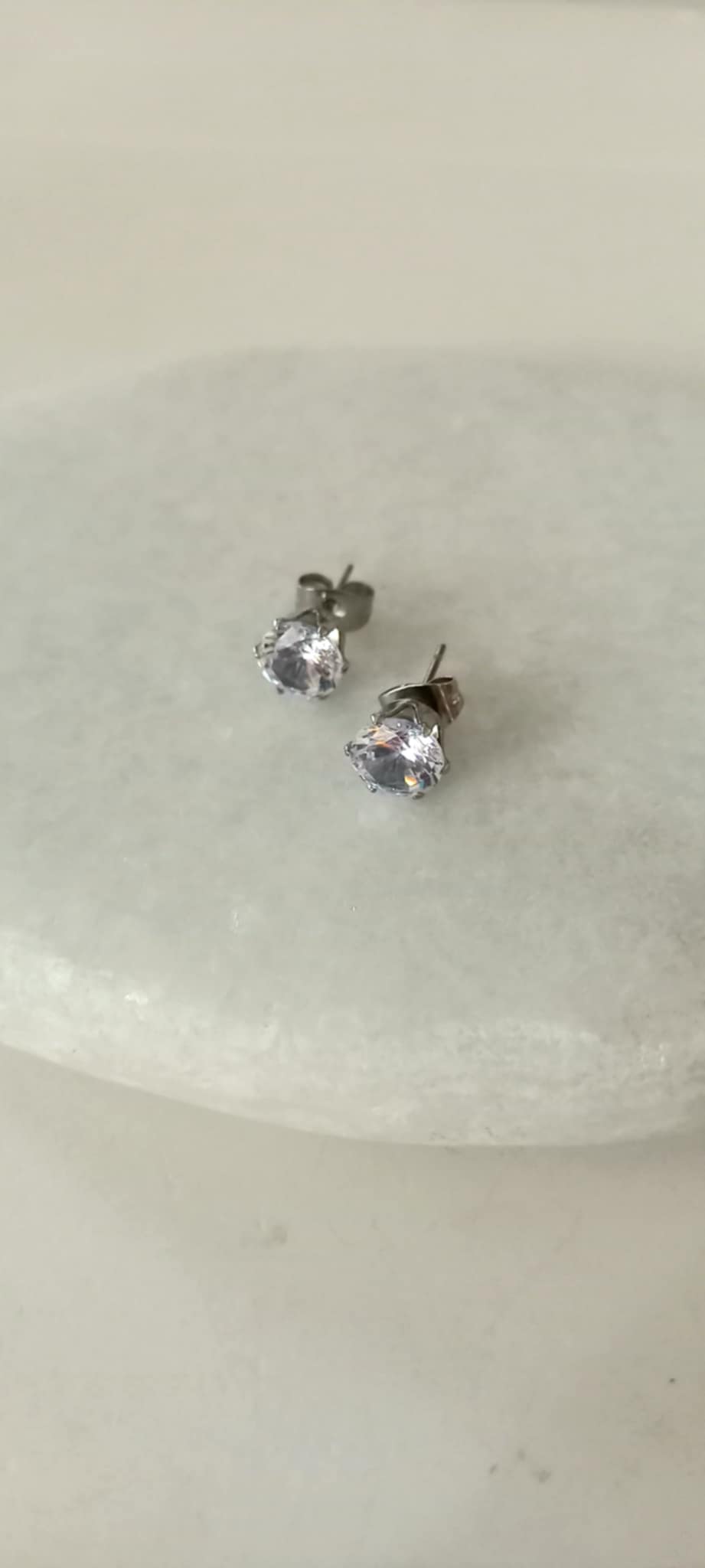 Σκουλαρίκια από ατσάλι με κρύσταλλα