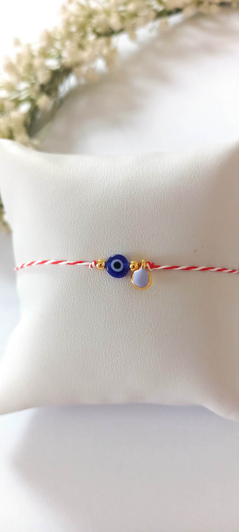 Βραχιόλι μαρτάκι με ματάκι και στοιχείο με σμάλτο
