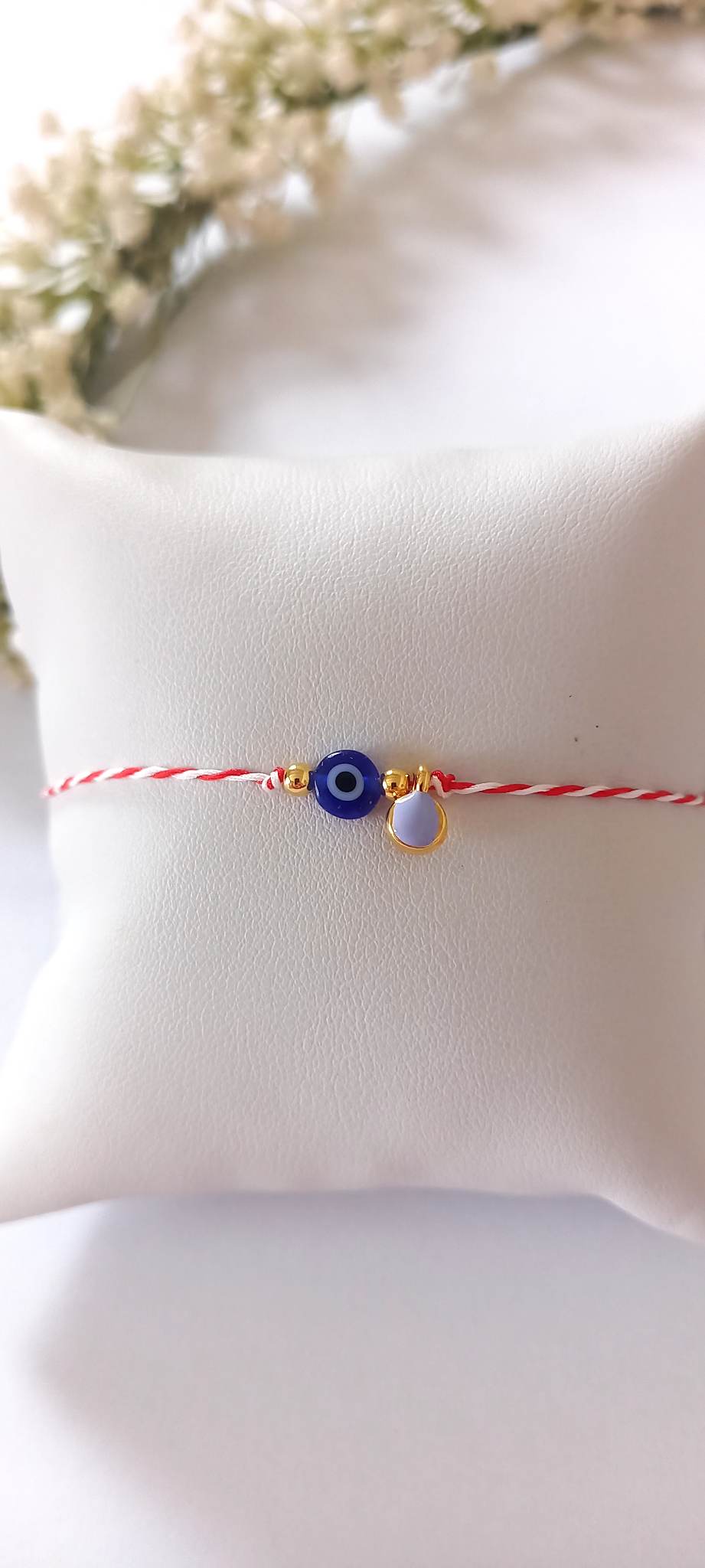 Βραχιόλι μαρτάκι με ματάκι και στοιχείο με σμάλτο