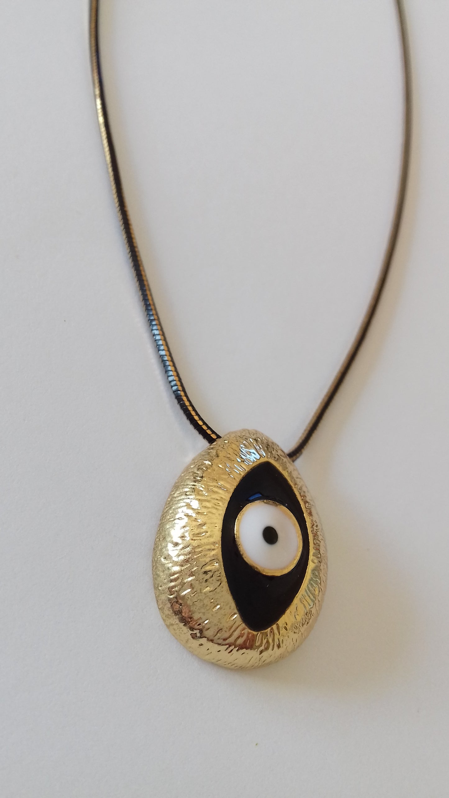 Gold and black evil-eye chain necklace