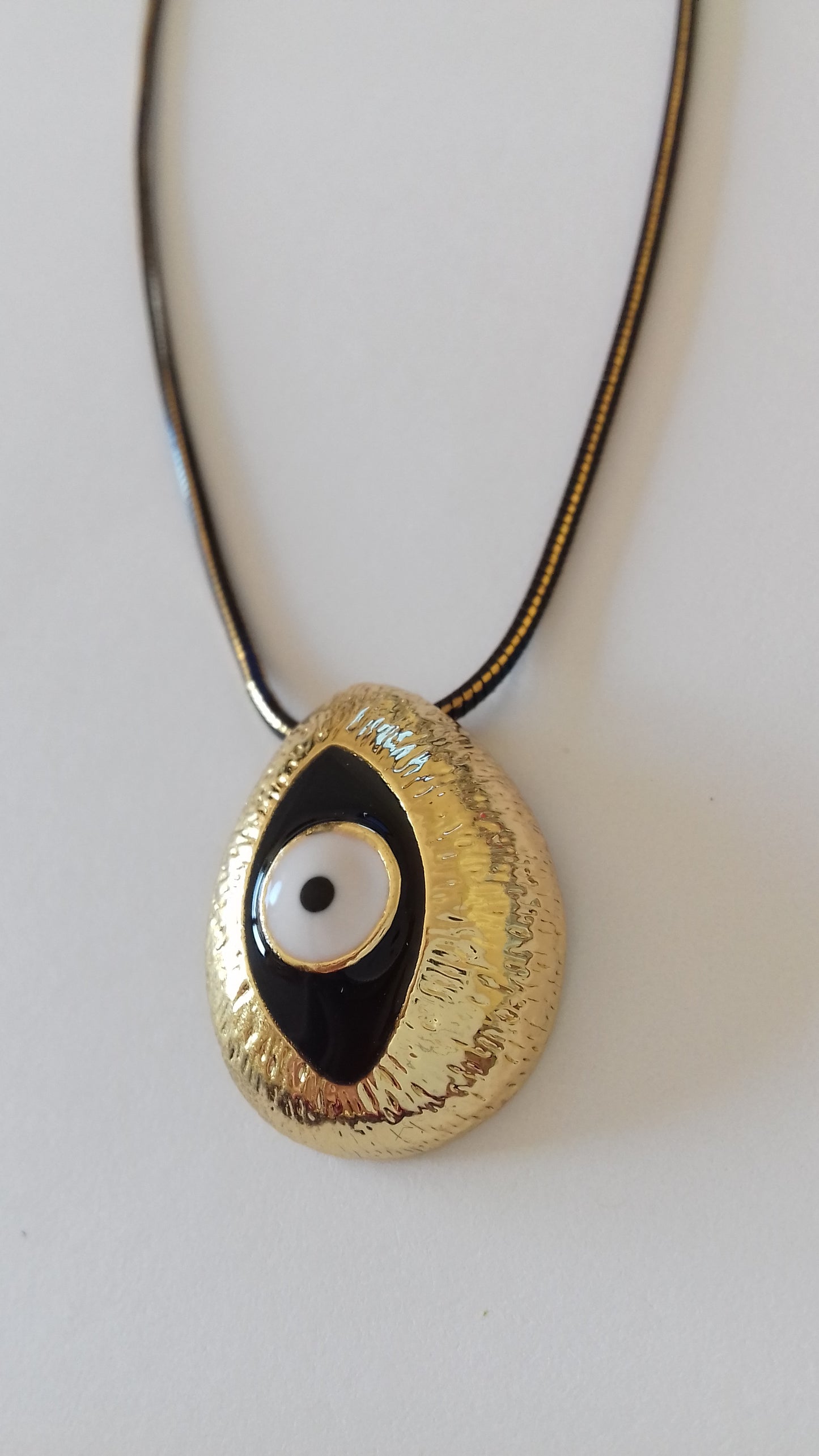 Gold and black evil-eye chain necklace