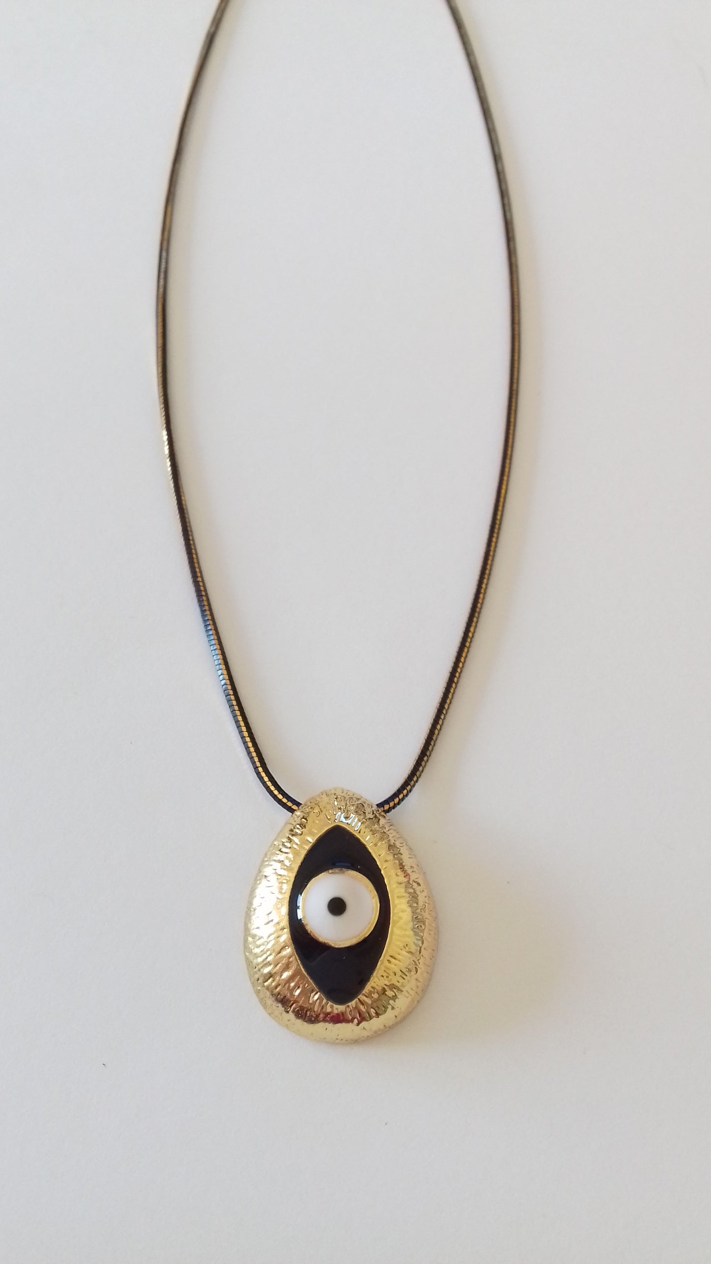 Gold and black evil-eye chain necklace