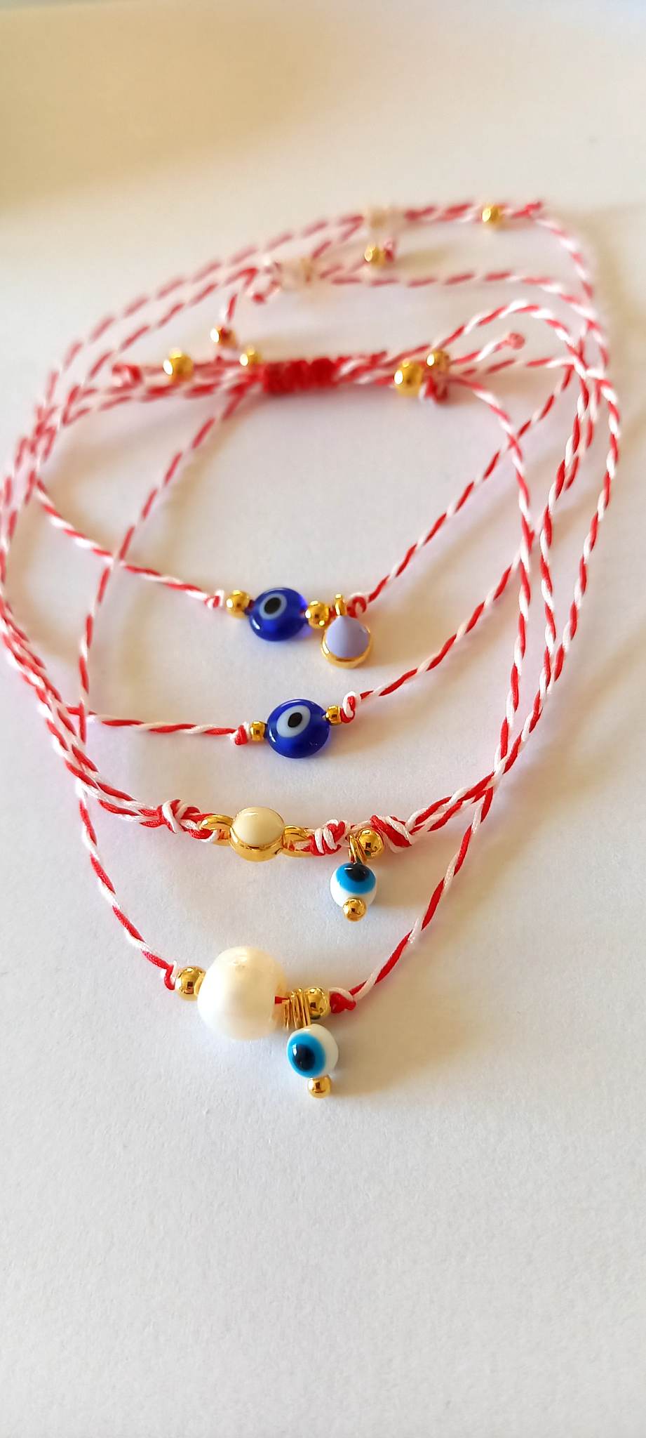 Βραχιόλι μαρτάκι με ματάκι και στοιχείο με σμάλτο