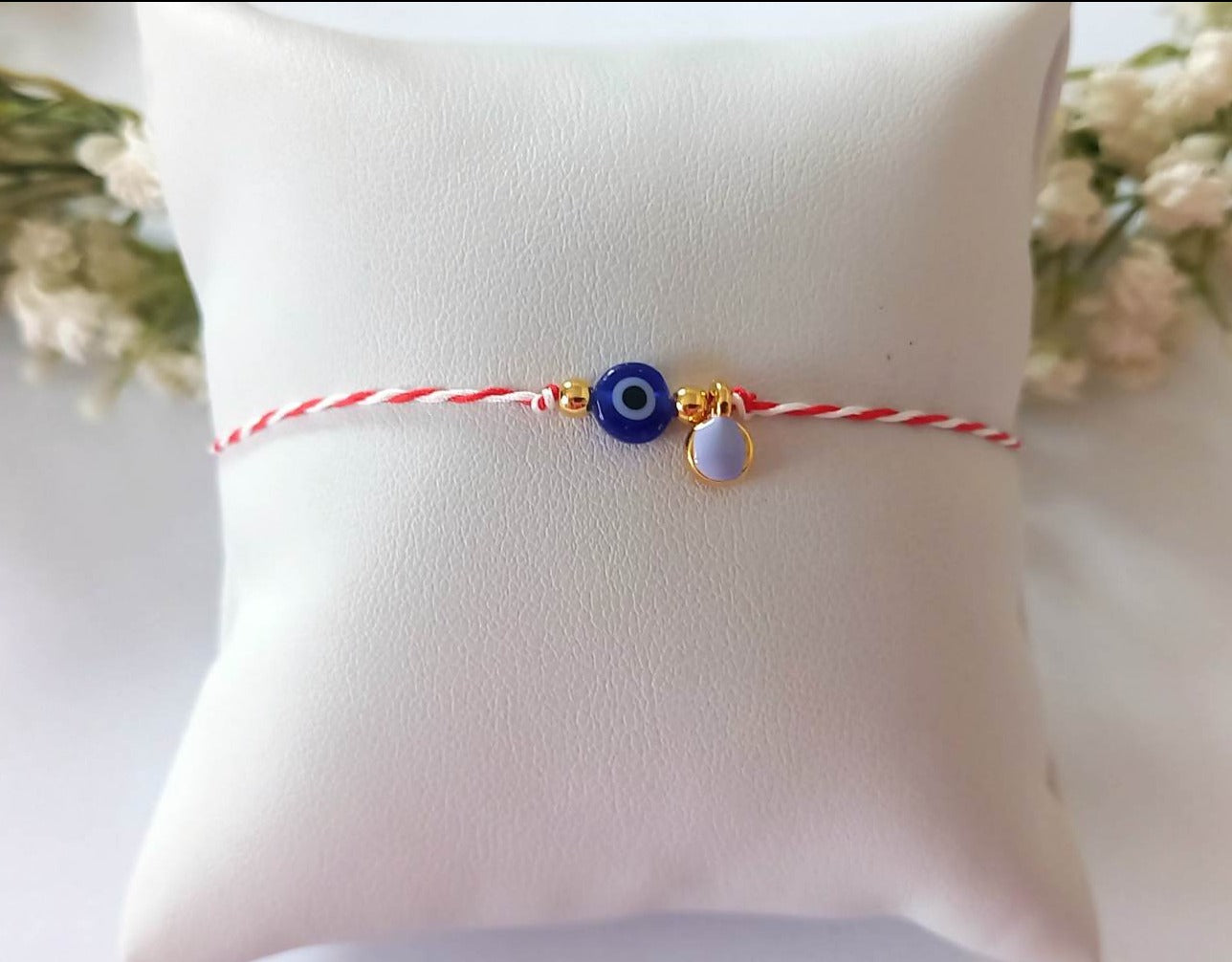 Βραχιόλι μαρτάκι με ματάκι και στοιχείο με σμάλτο