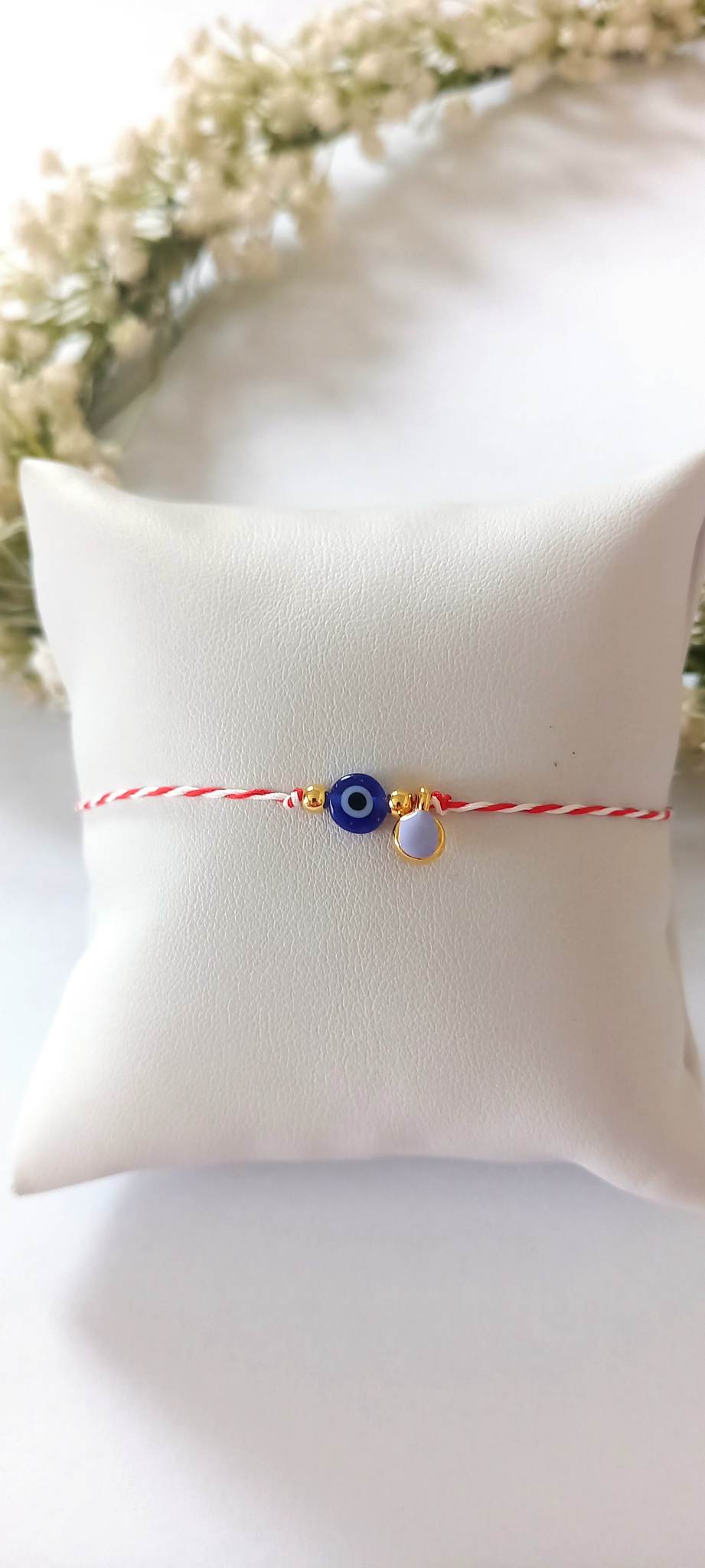 Βραχιόλι μαρτάκι με ματάκι και στοιχείο με σμάλτο