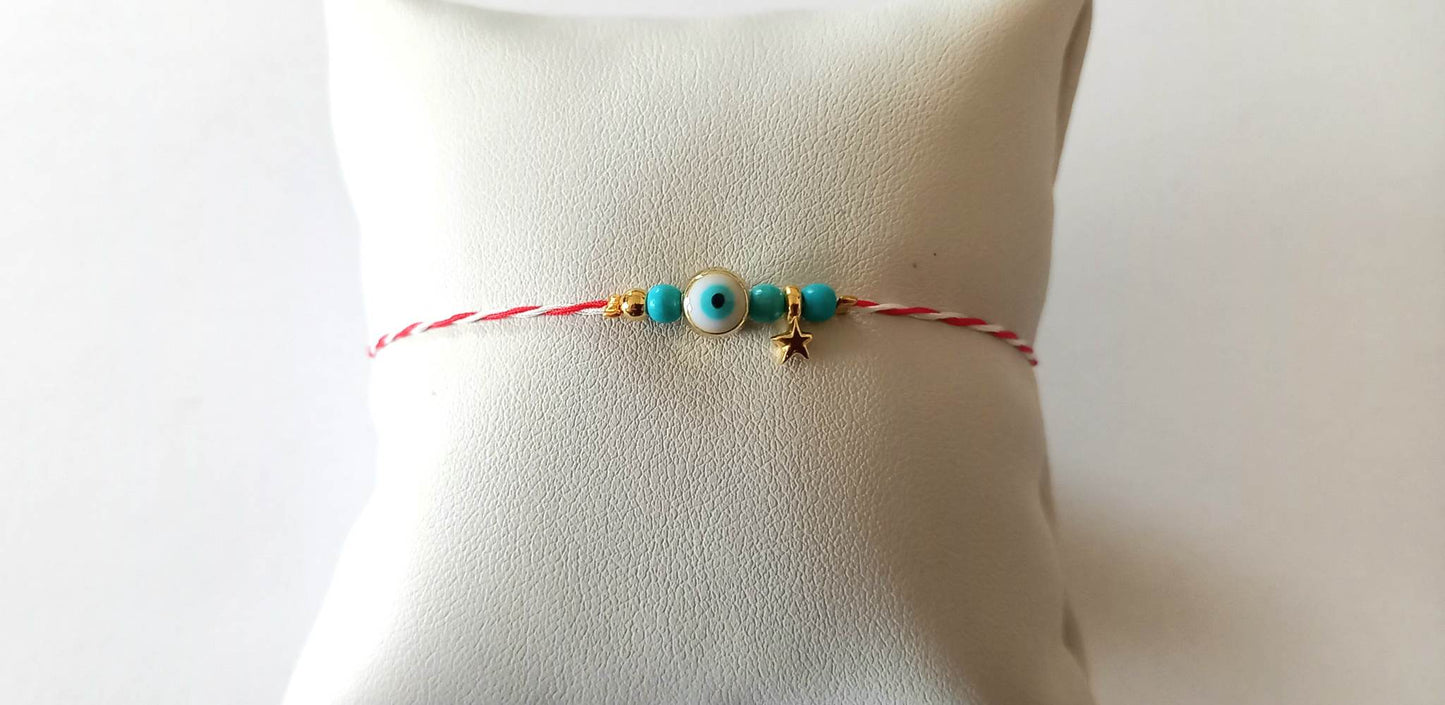 Χειροποίητο μαρτάκι με ημιπολύτιμες πέτρες