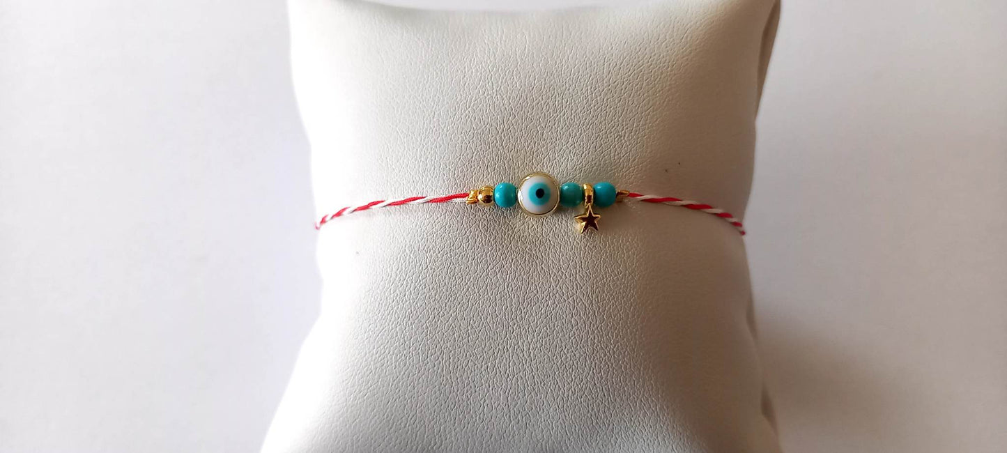 Χειροποίητο μαρτάκι με ημιπολύτιμες πέτρες