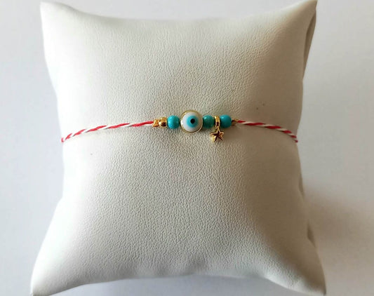 Χειροποίητο μαρτάκι με ημιπολύτιμες πέτρες