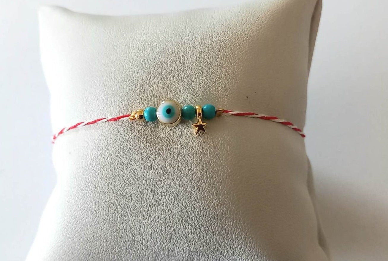 Χειροποίητο μαρτάκι με ημιπολύτιμες πέτρες